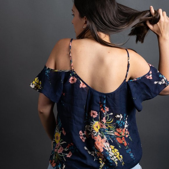 NWOT Blue Floral Off the Shoulder Top by Joie - Picture 7 of 10